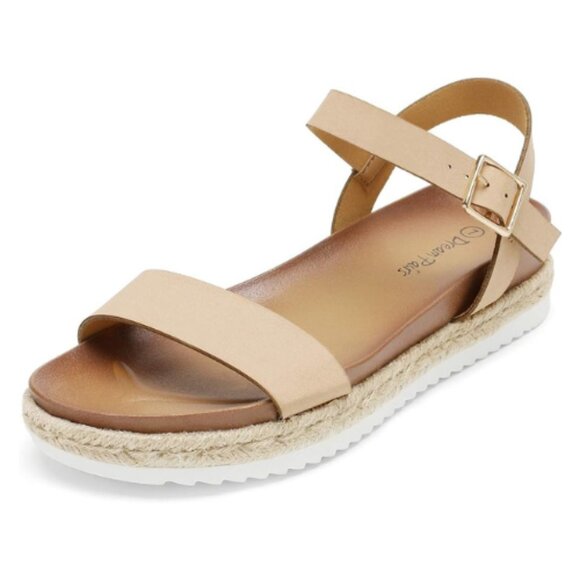 DREAM PAIRS Women’s Open Toe Ankle Strap Espadrille Platform Buckle up Sandal - Picture 1 of 5